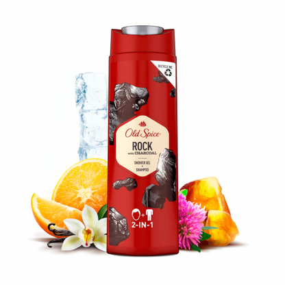 OLD SPICE Rock with Charcoal 2 in 1 Shower Gel & Shampoo - 400ml