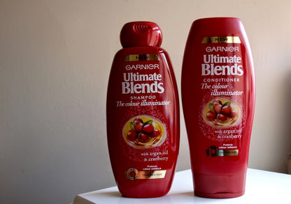 GARNIER Ultimate Blends The Colour Illuminator with Argan Oil & Cranberry Shampoo & Conditioner - 390 ml