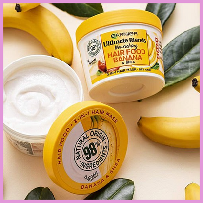 GARNIER Ultimate Blends Nourishing Hair Food Banana & Coconut Shampoo, Conditioner & 3 in 1 Mask for Dry Hair Value Pack