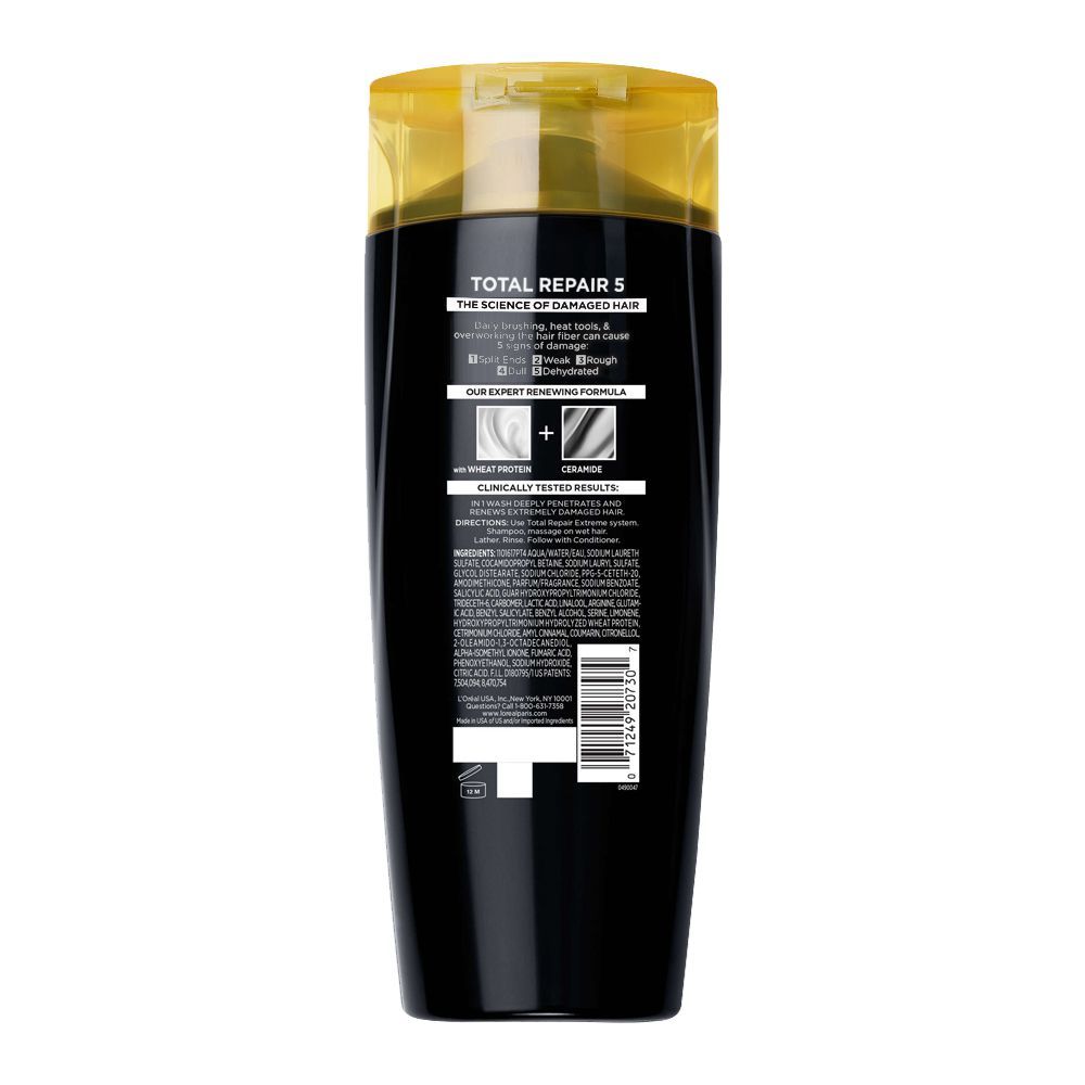 LOREAL Paris Total Repair 5 Repairing Shampoo for Damaged Hair - 375 ml - Made in USA