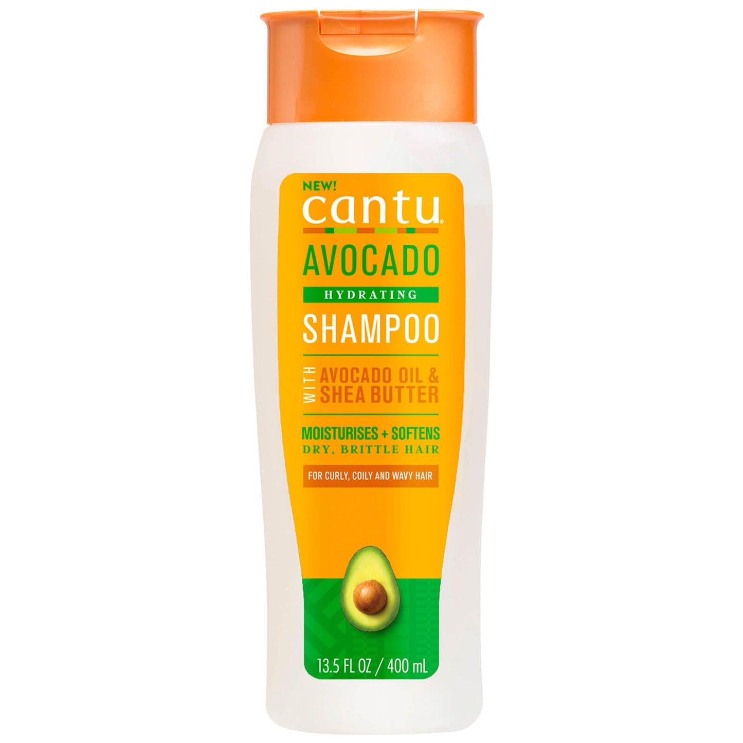 CANTU Avocado Hydrating Shampoo with Avacado Oil & Shea Butter for Curls, Coils and Wavy Hair - 400ml