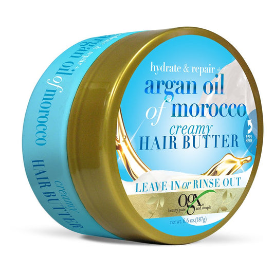 OGX Argan Oil Of Morocco Extra Strength Creamy Hair Butter Leave In or Rinse Out - 187g - Made in USA