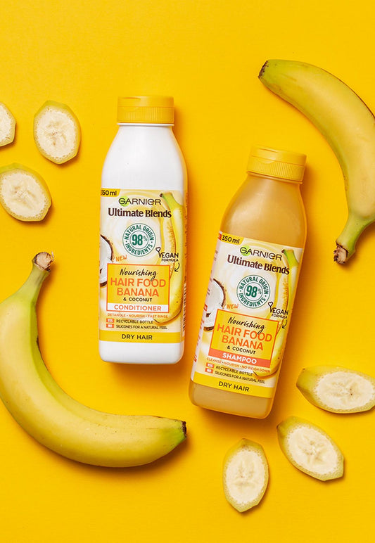 GARNIER Ultimate Blends Nourishing Hair Food Banana & Coconut Shampoo & Conditioner for Dry Hair 350ml