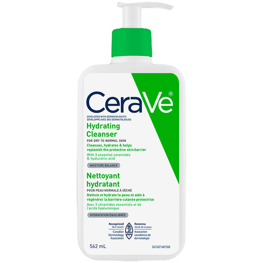 CERAVE Hydrating Cream to Foam Cleanser | Normal to Dry skin, Gentle on Sensitive Skin- 562 ml.