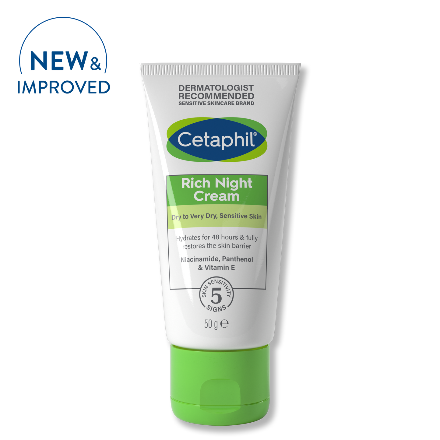 CETAPHIL Rich Night Cream for Dry to Very Dry, Sensitive Skin - 50g