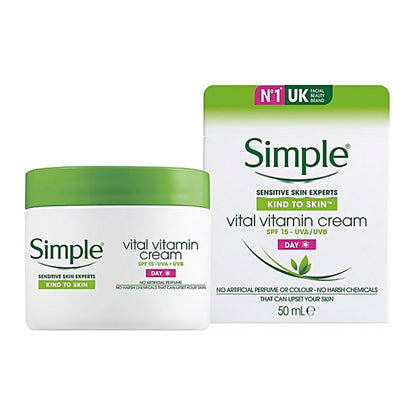 SIMPLE Kind to Skin Vital Vitamin Cream SPF 15 | Restores & Replenishes - 50 ml