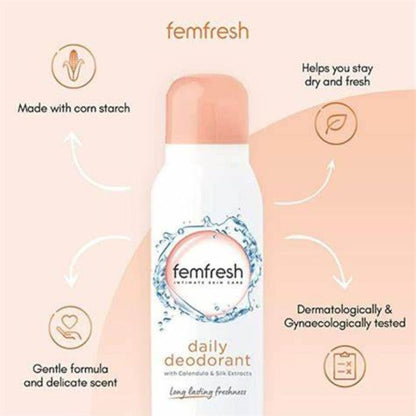 FEMFRESH Daily Deodorant Long Lasting Freshness Intimate Deodorant Spray - 125 ml