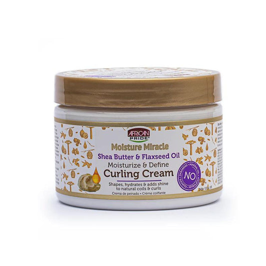 AFRICAN PARADISE Moisture Miracle Shea Butter & Flaxseed Oil Moisturize & Define Curling Hair Cream - 340g