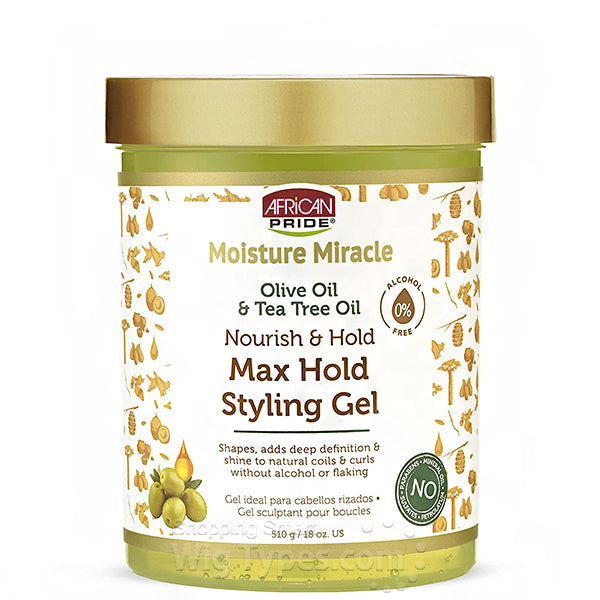 AFRICAN PARADISE Moisture Miracle Olive Oil & Tea Tree Oil Max Hold Styling Gel - 510g