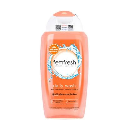 FEMFRESH Intimate Skin Care Daily Wash with Aloe Vera & Colendula Extracts Gently Cleans & Freshens - 250ml