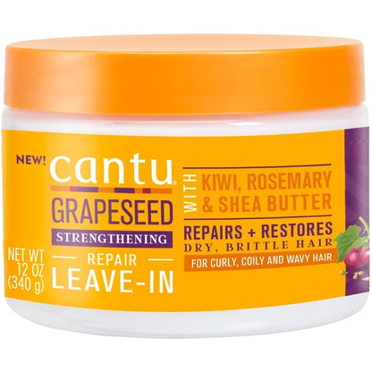 CANTU Grapeseed Strengthening Repair Leave In Kiwi, Rosemary & Shea Butter -Hair Care 340g