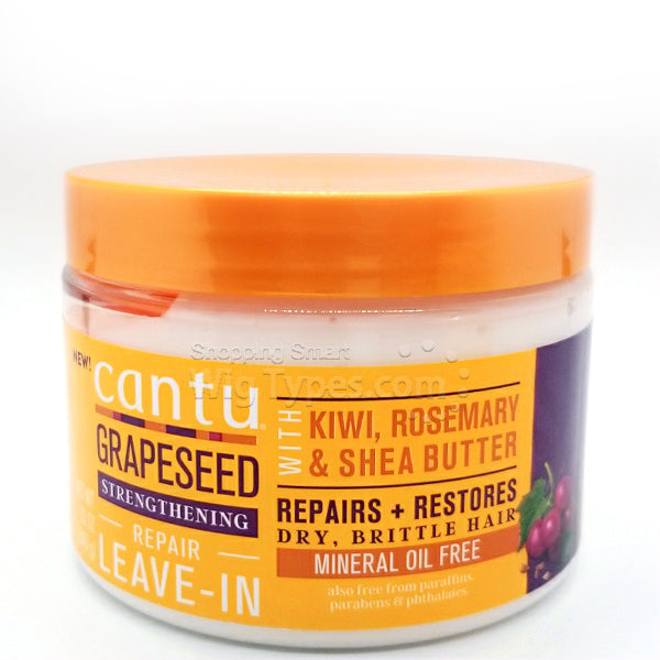 CANTU Grapeseed Strengthening Repair Leave In Kiwi, Rosemary & Shea Butter -Hair Care 340g