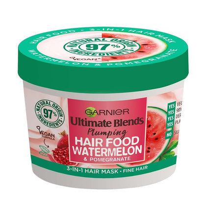 GARNIER Ultimate Blends Hair Food Plumping Watermelon & Pomegranate - 390 ml - Made in Germany