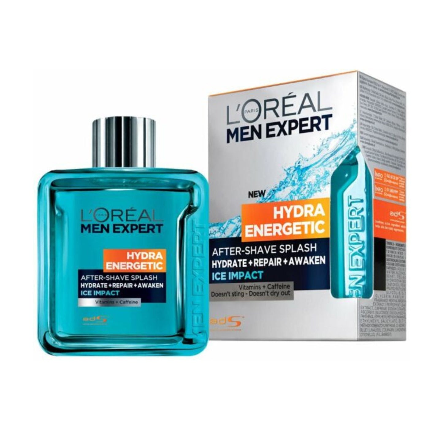 LOREALS Paris Men Expert Hydra Energetic After Shave Splash Ice Impact - 100 ml - Made in France