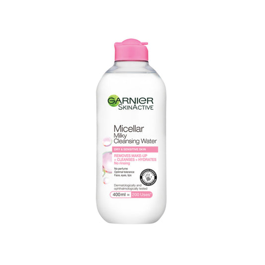 GARNIER SkinActive Micellar Milky Cleansing Water 400ml - Removes Makeup, Cleanses & Hydrates