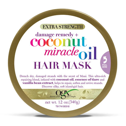 OGX Extra Strength Damage Remedy & Coconut Miracle Oil Hair Mask - 168g - Made in USA