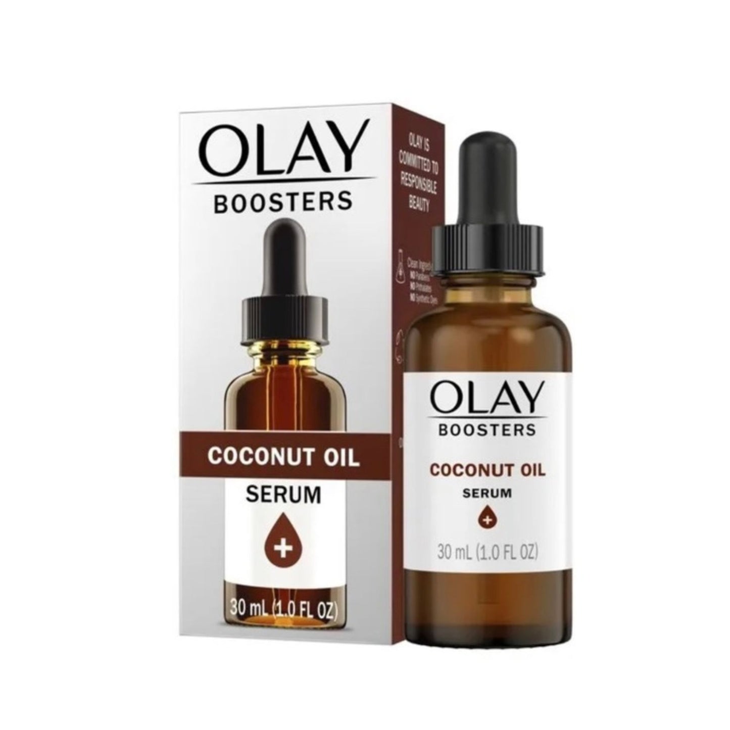 OLAY BOOSTERS Coconut Oil Serum, Nourishing Antioxidant Booster, Fragrance-Free - 30 ml