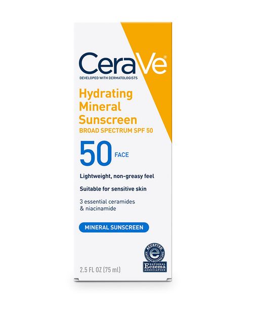 CERAVE Hydrating Mineral Sunscreen Broad Spectrum SPF 50 Face Lotion - 75ml