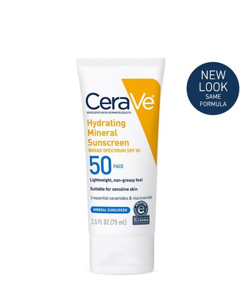 CERAVE Hydrating Mineral Sunscreen Broad Spectrum SPF 50 Face Lotion - 75ml