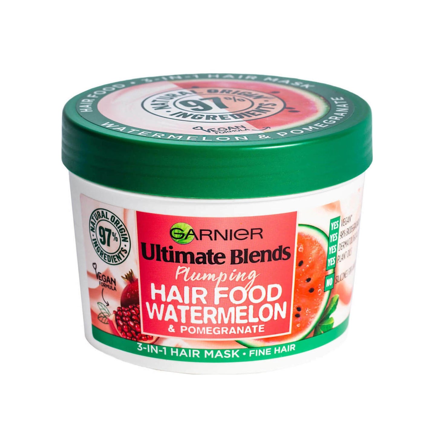 GARNIER Ultimate Blends Hair Food Plumping Watermelon & Pomegranate - 390 ml - Made in Germany